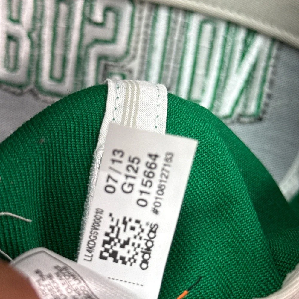 Boston Celtics Adidas Fitted Hat 7 1/2 Green Cream Flat Bill NBA Wool Cap